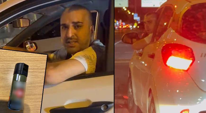 Üsküdar'da maganda dehşeti! Kadın sürücüye trafikte biber gazı sıkıp kaçtı